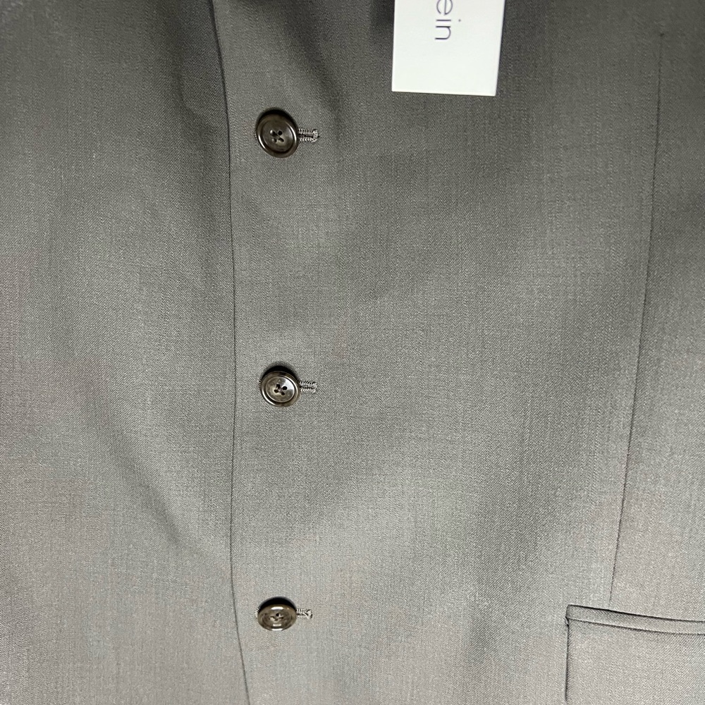 Calvin Klein Men Size 48R Suit Jacket Taupe 100% Wool Dry Clean Contemporary NWT - Picture 4 of 16
